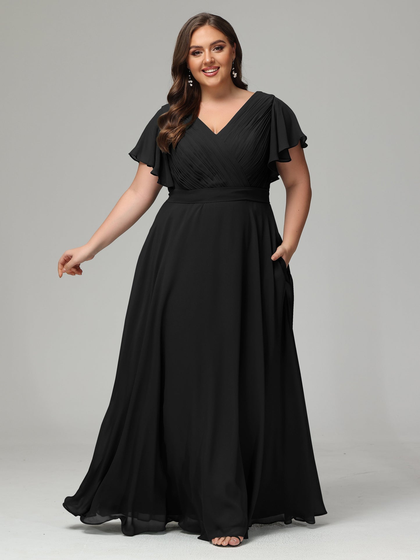 Elegant Plus Size Long Bridesmaid Dresses with Sleeves