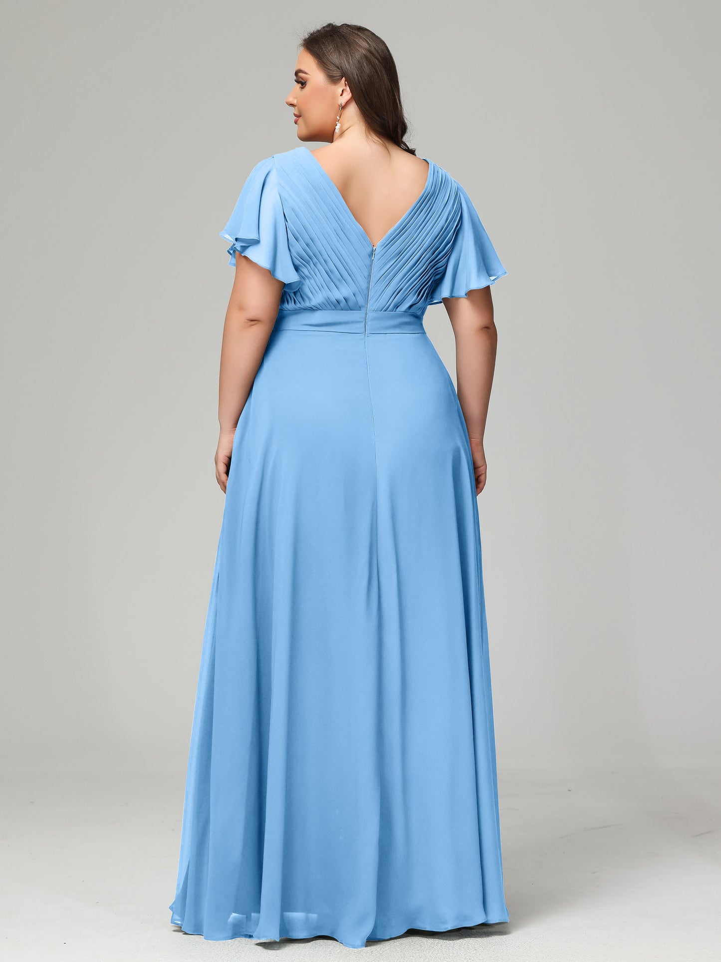 Elegant Plus Size Long Bridesmaid Dresses with Sleeves