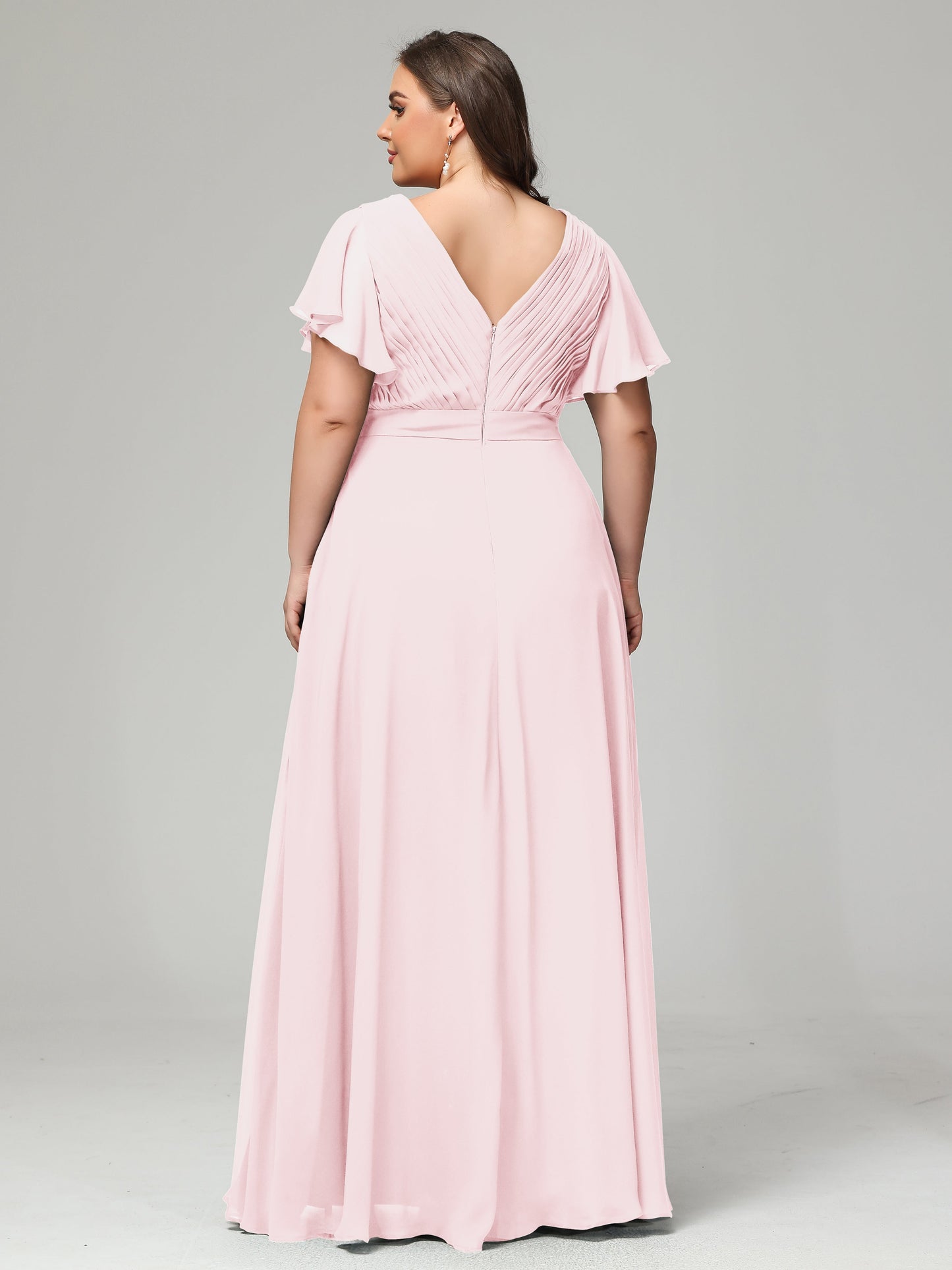 Elegant Plus Size Long Bridesmaid Dresses with Sleeves