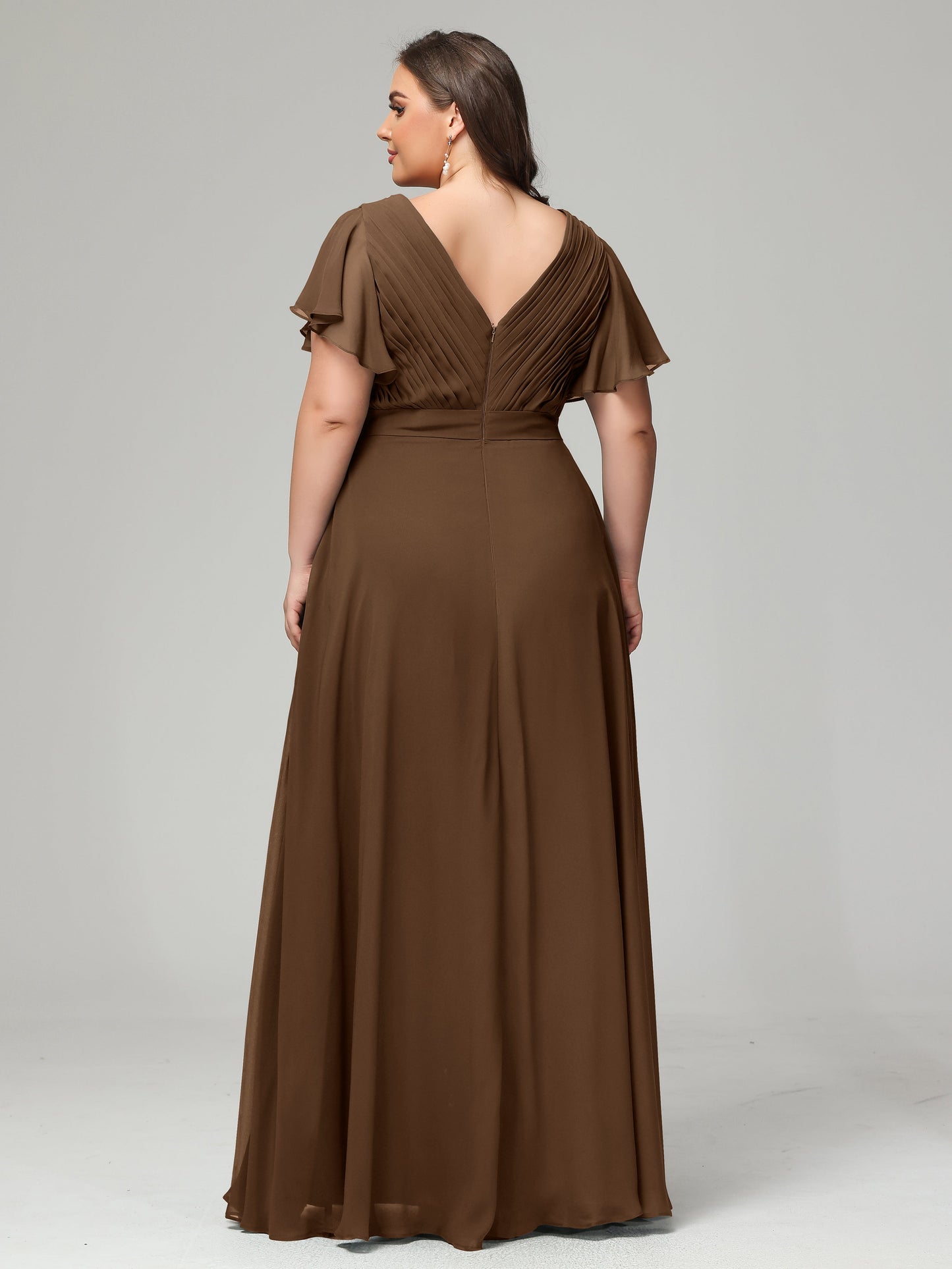 Elegant Plus Size Long Bridesmaid Dresses with Sleeves