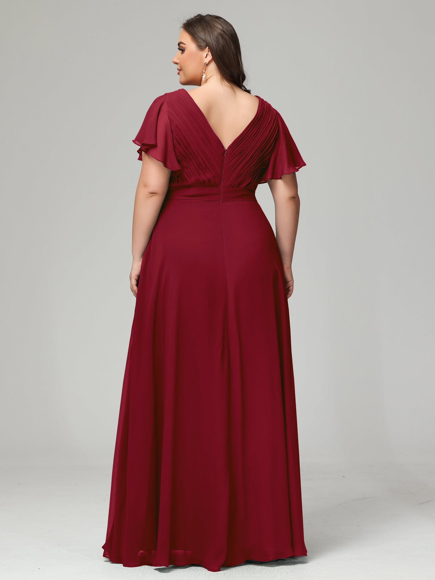 Elegant Plus Size Long Bridesmaid Dresses with Sleeves