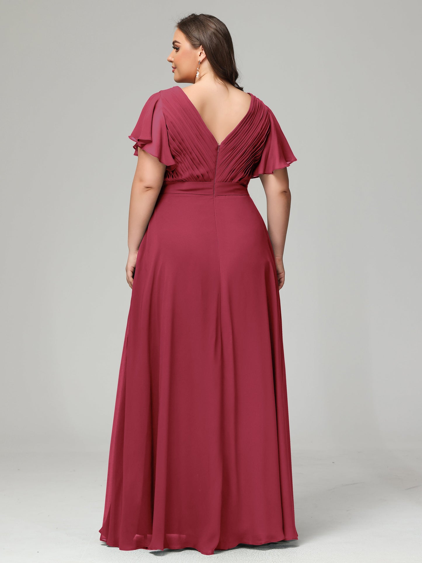 Elegant Plus Size Long Bridesmaid Dresses with Sleeves