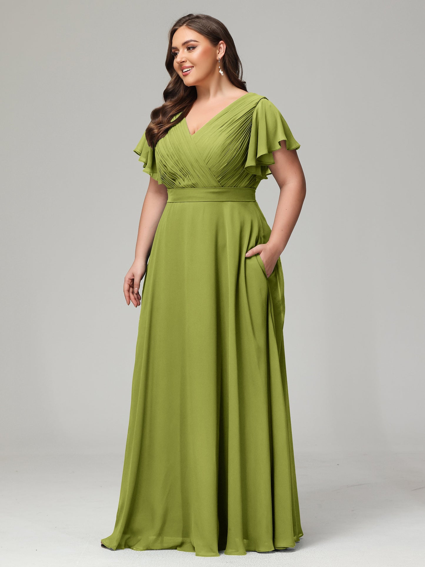 Elegant Plus Size Long Bridesmaid Dresses with Sleeves