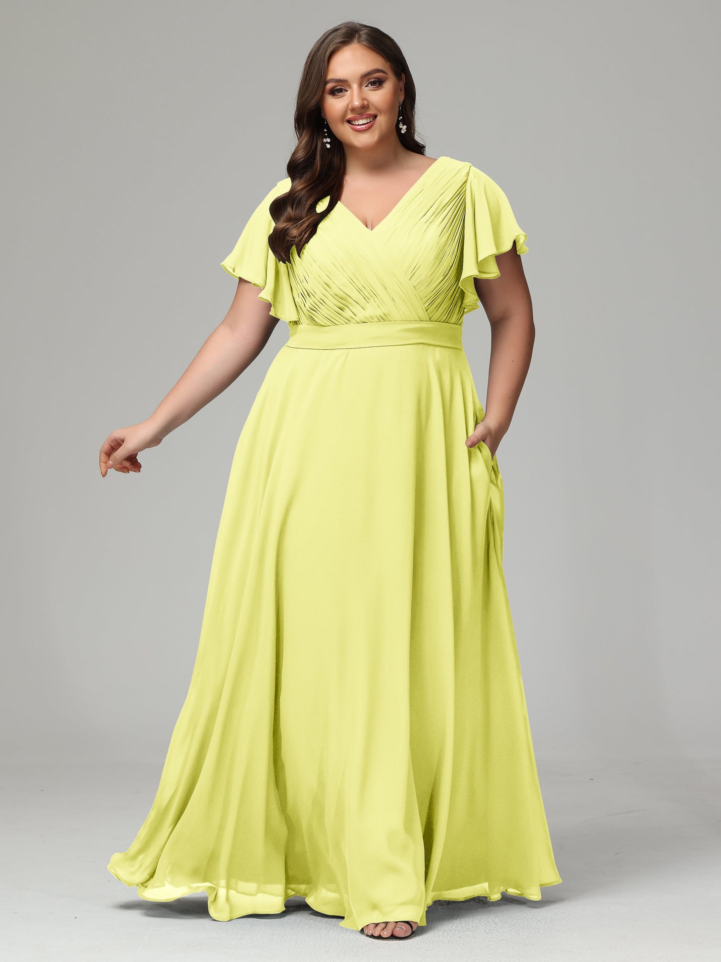 Elegant Plus Size Long Bridesmaid Dresses with Sleeves