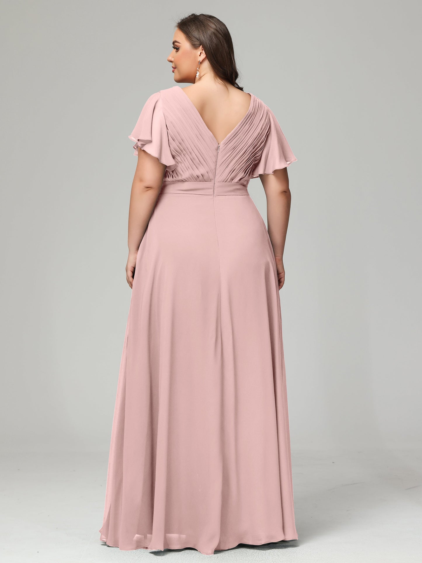 Elegant Plus Size Long Bridesmaid Dresses with Sleeves