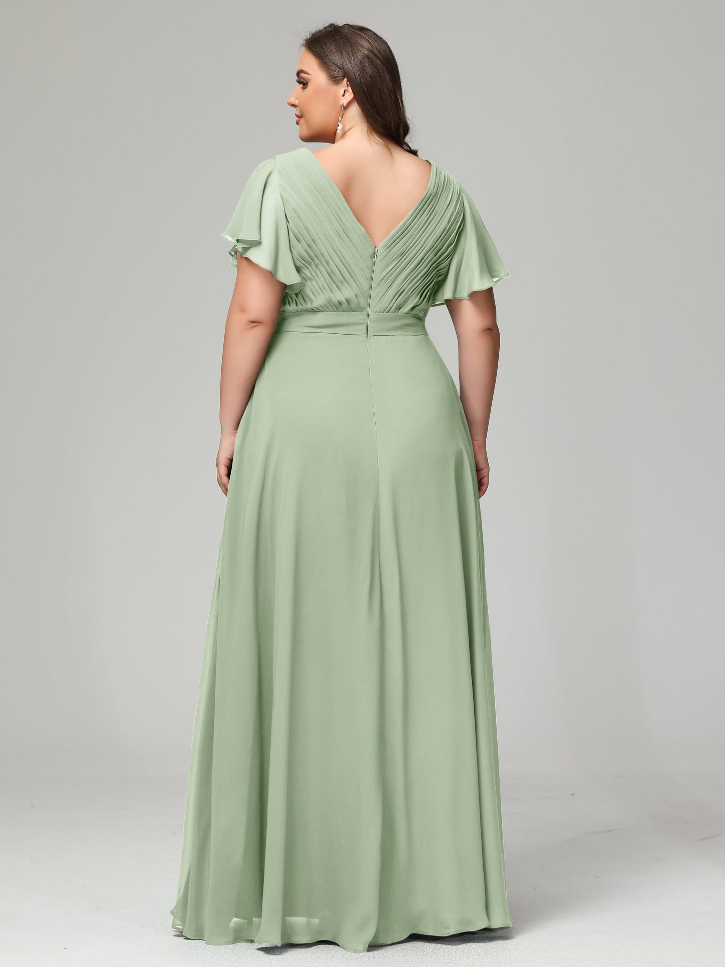Elegant Plus Size Long Bridesmaid Dresses with Sleeves