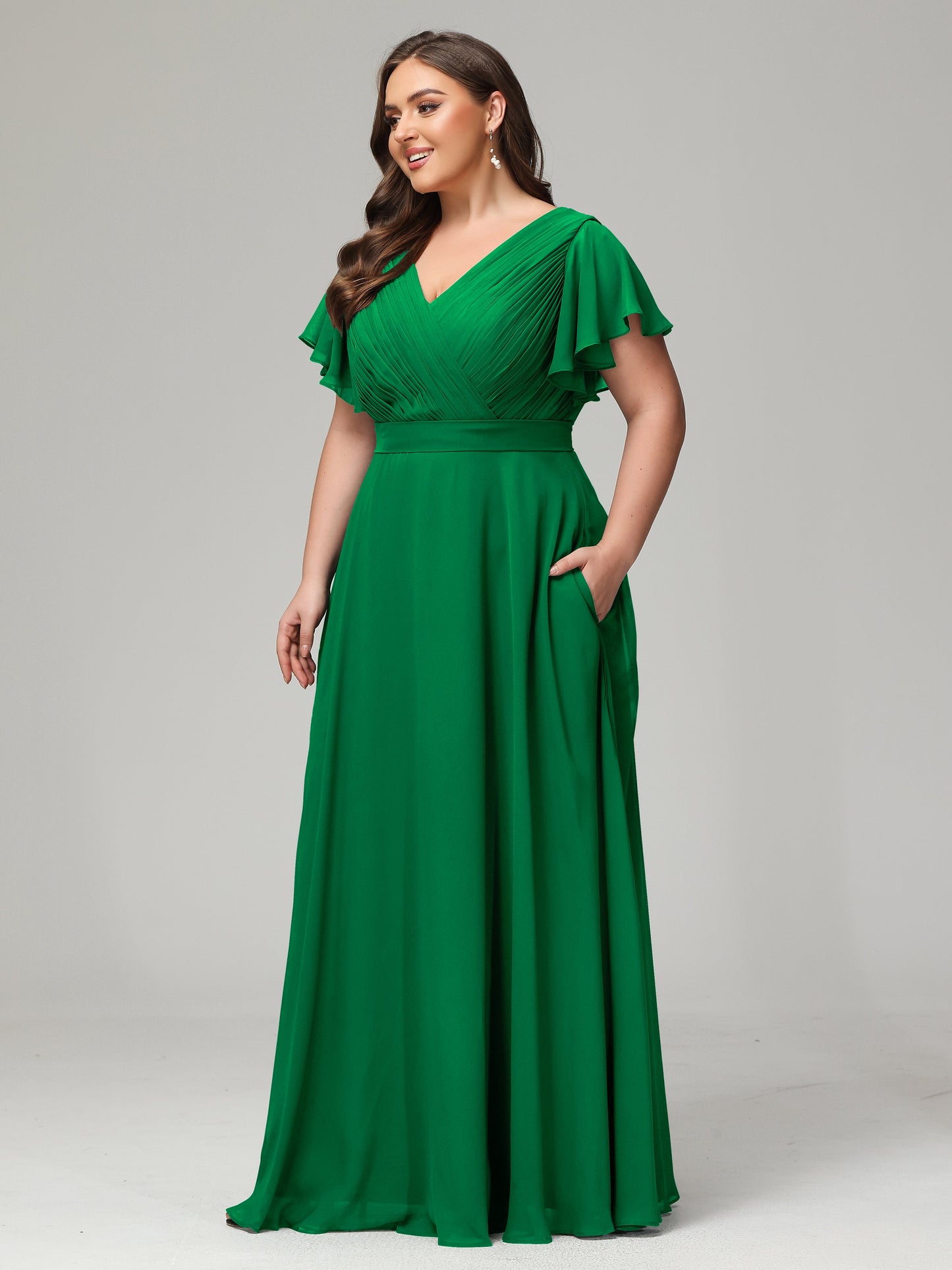 Elegant Plus Size Long Bridesmaid Dresses with Sleeves