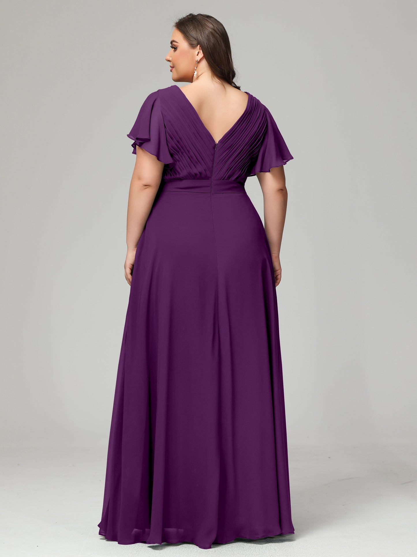 Elegant Plus Size Long Bridesmaid Dresses with Sleeves