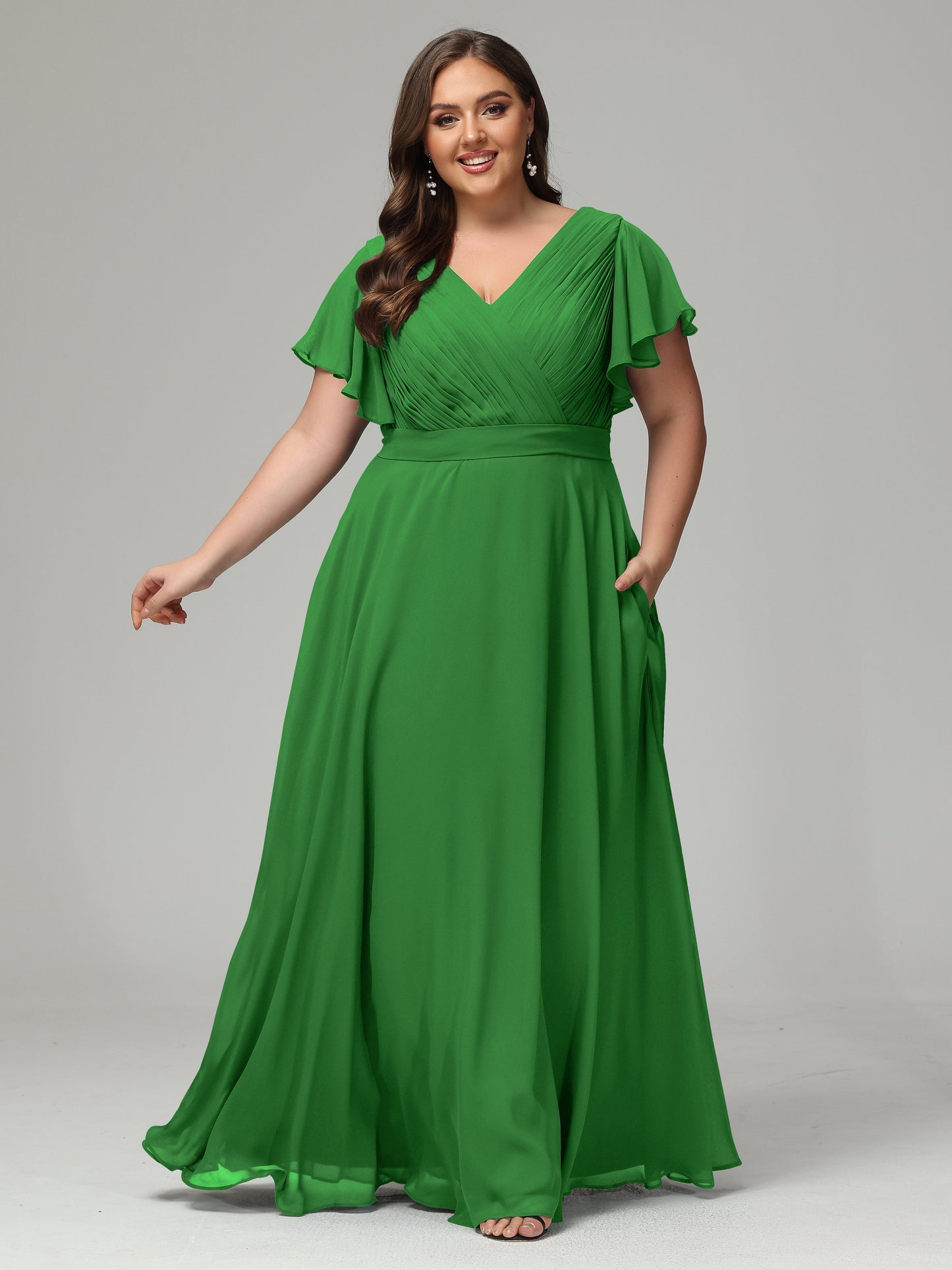 Elegant Plus Size Long Bridesmaid Dresses with Sleeves