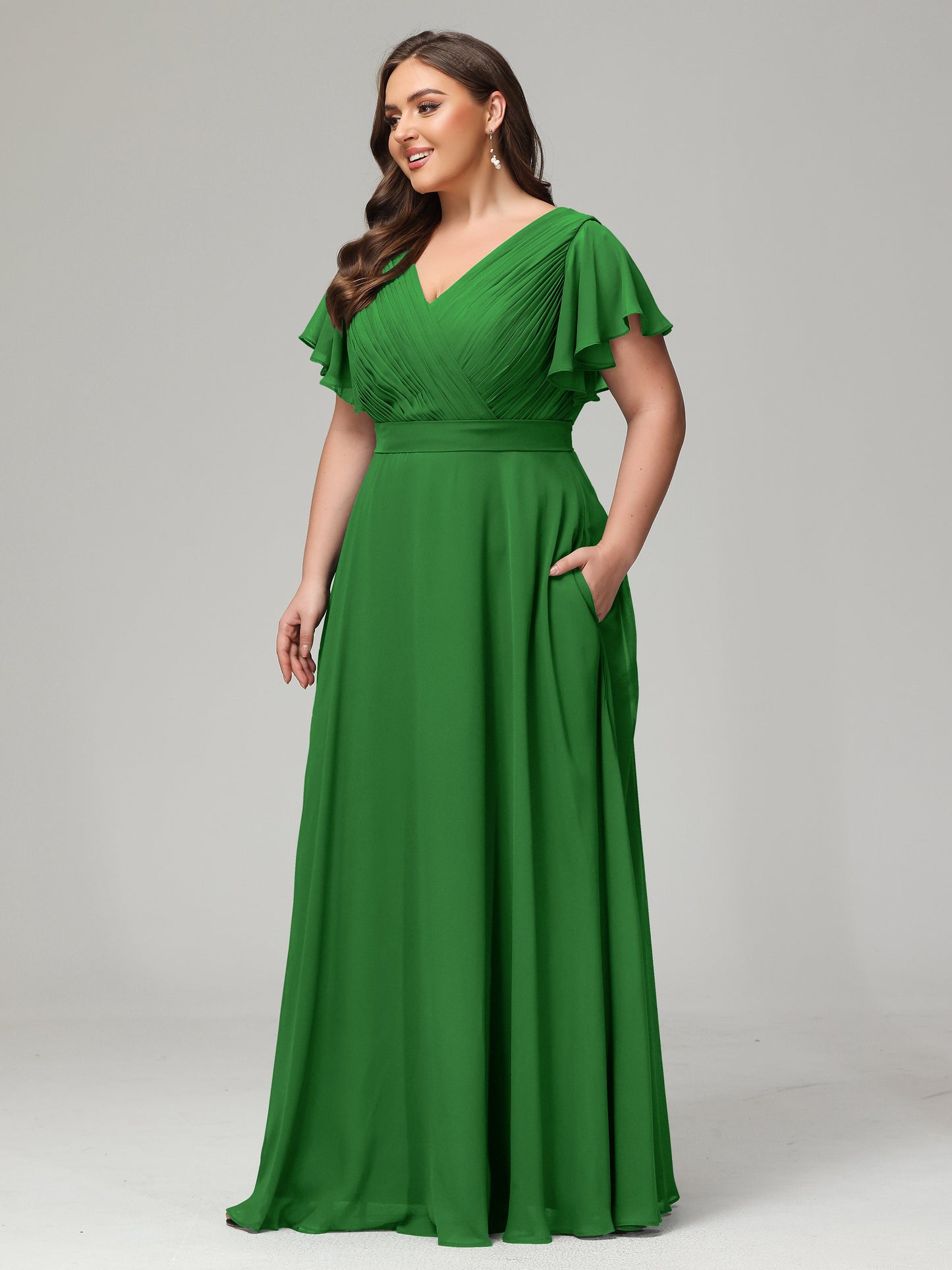 Elegant Plus Size Long Bridesmaid Dresses with Sleeves