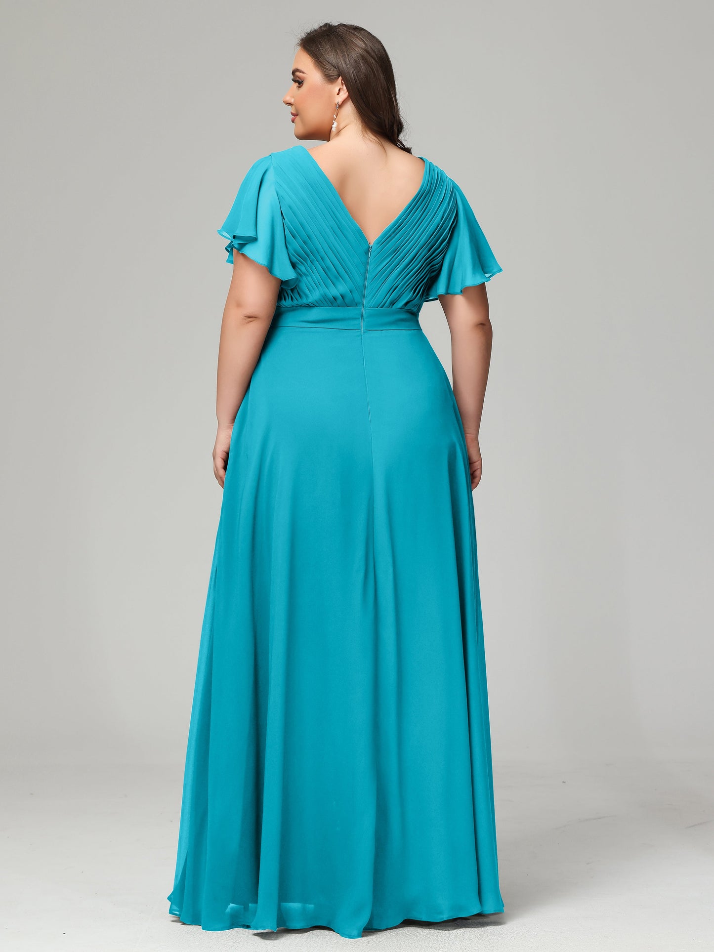 Elegant Plus Size Long Bridesmaid Dresses with Sleeves