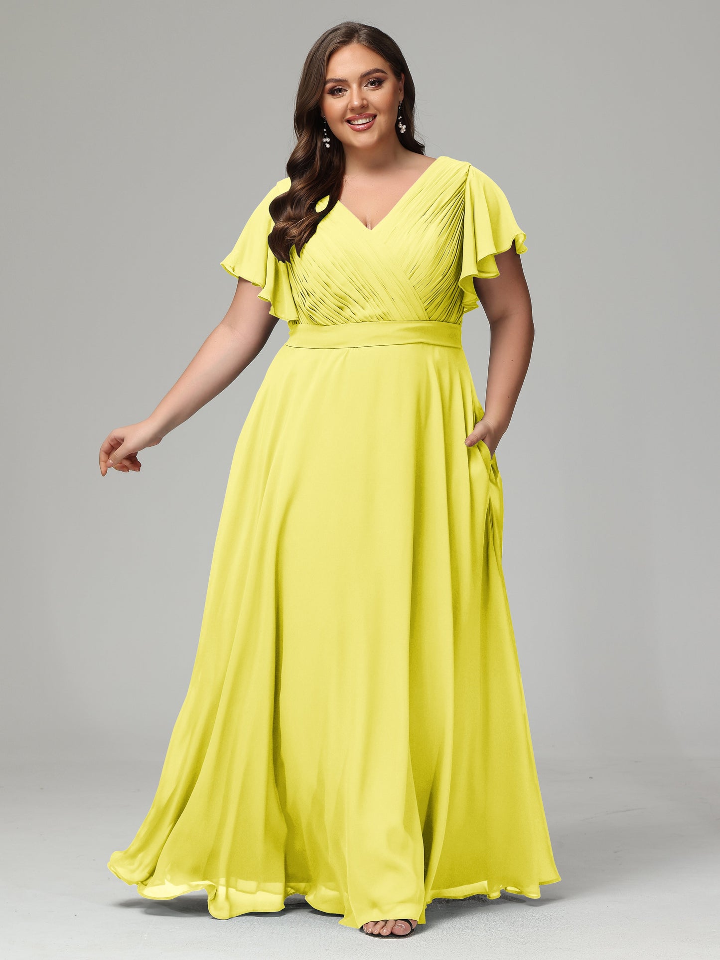 Elegant Plus Size Long Bridesmaid Dresses with Sleeves