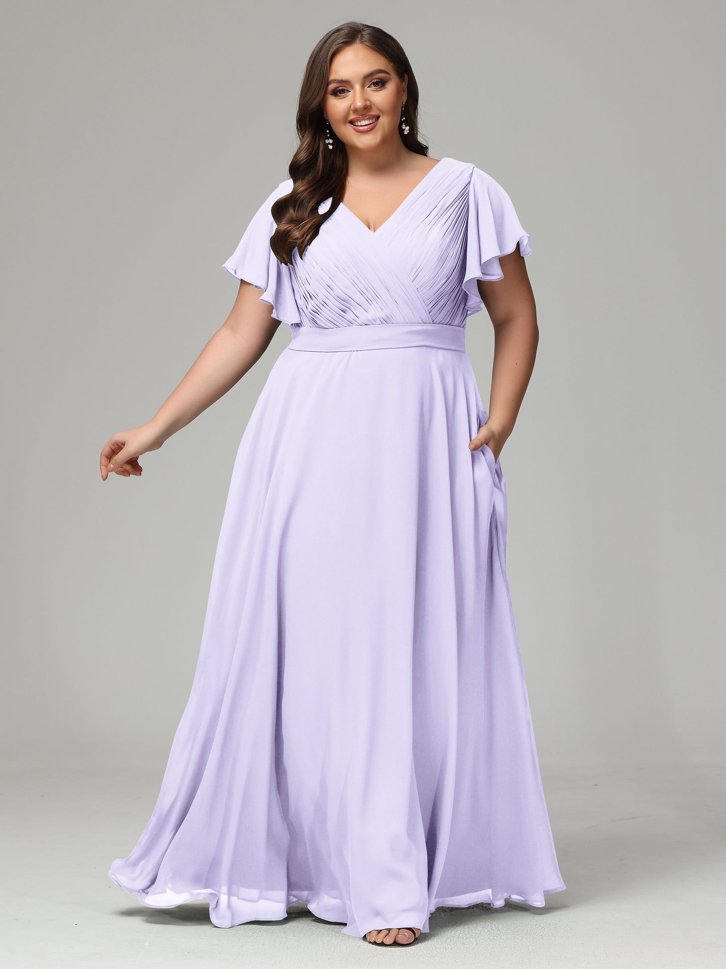 Elegant Plus Size Long Bridesmaid Dresses with Sleeves