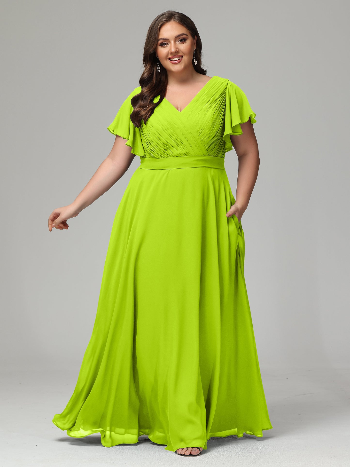 Elegant Plus Size Long Bridesmaid Dresses with Sleeves