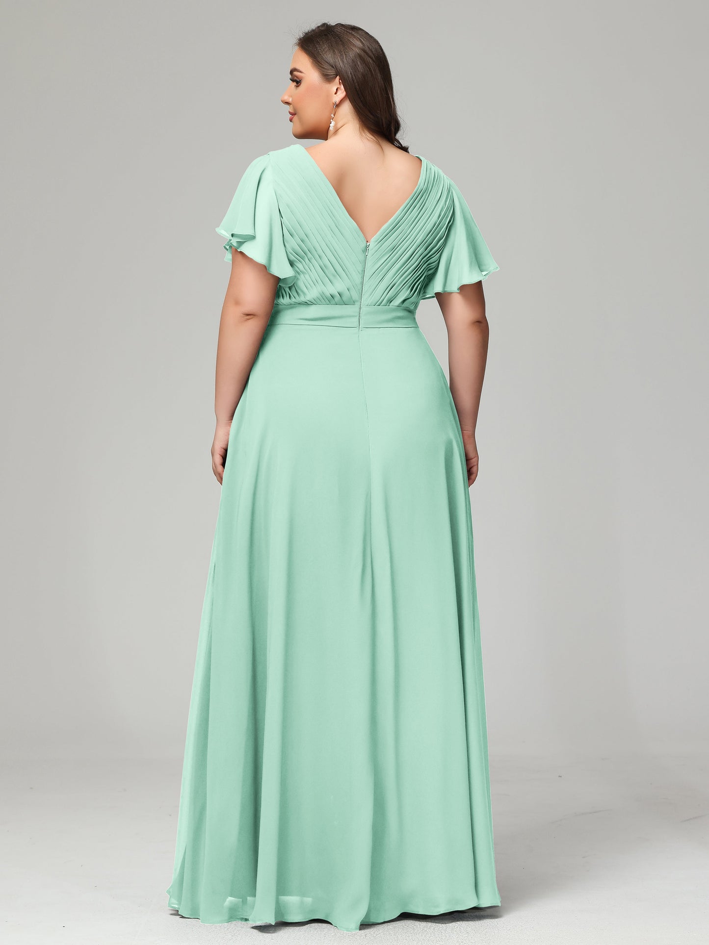Elegant Plus Size Long Bridesmaid Dresses with Sleeves