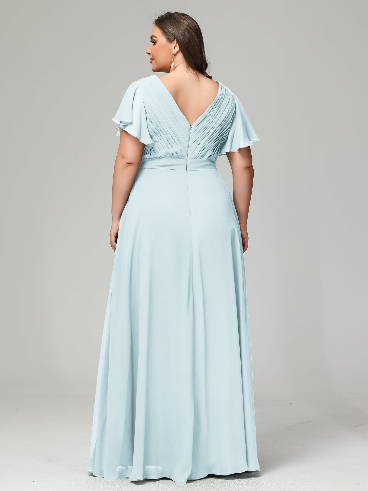 Elegant Plus Size Long Bridesmaid Dresses with Sleeves