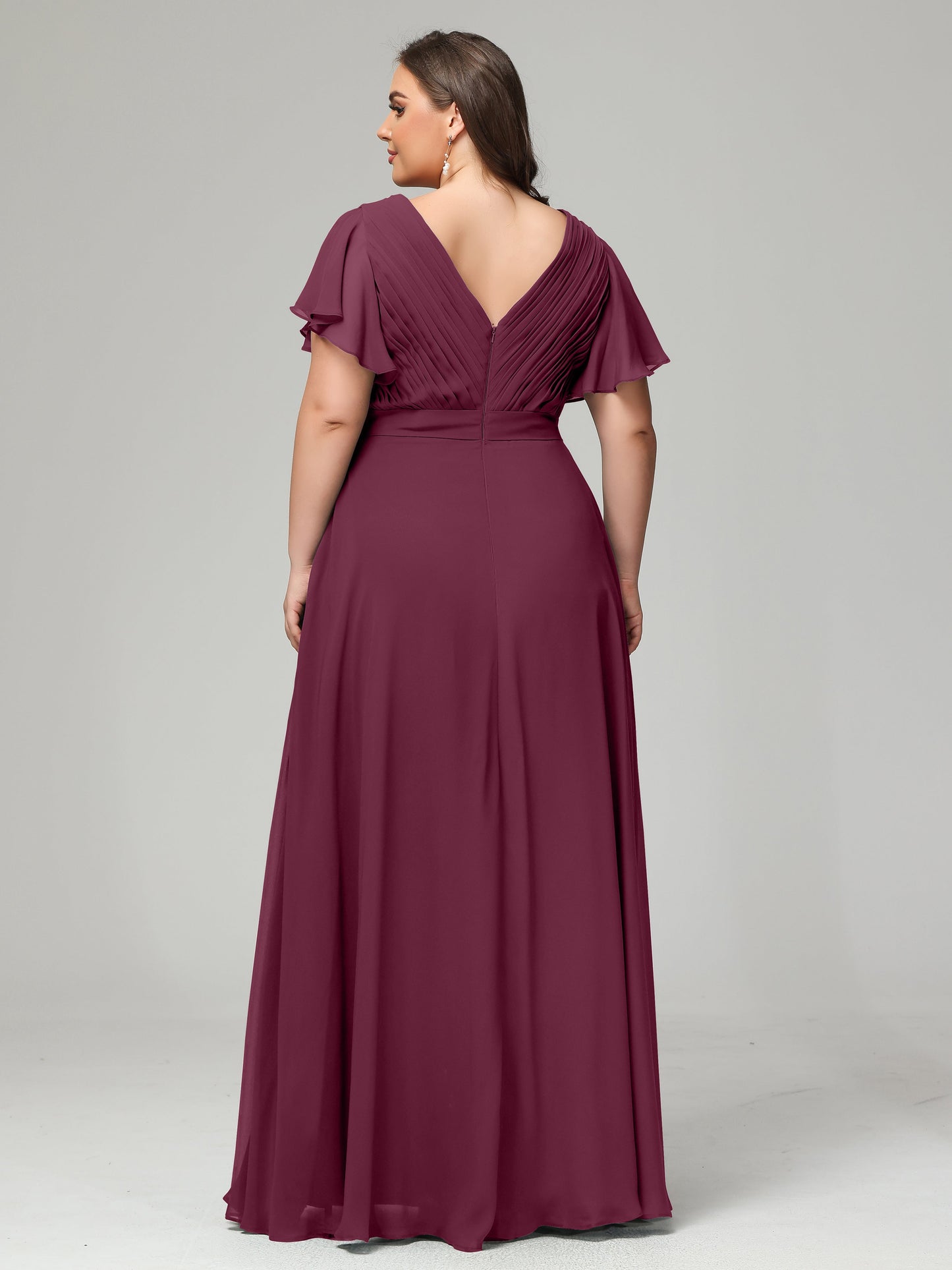 Elegant Plus Size Long Bridesmaid Dresses with Sleeves