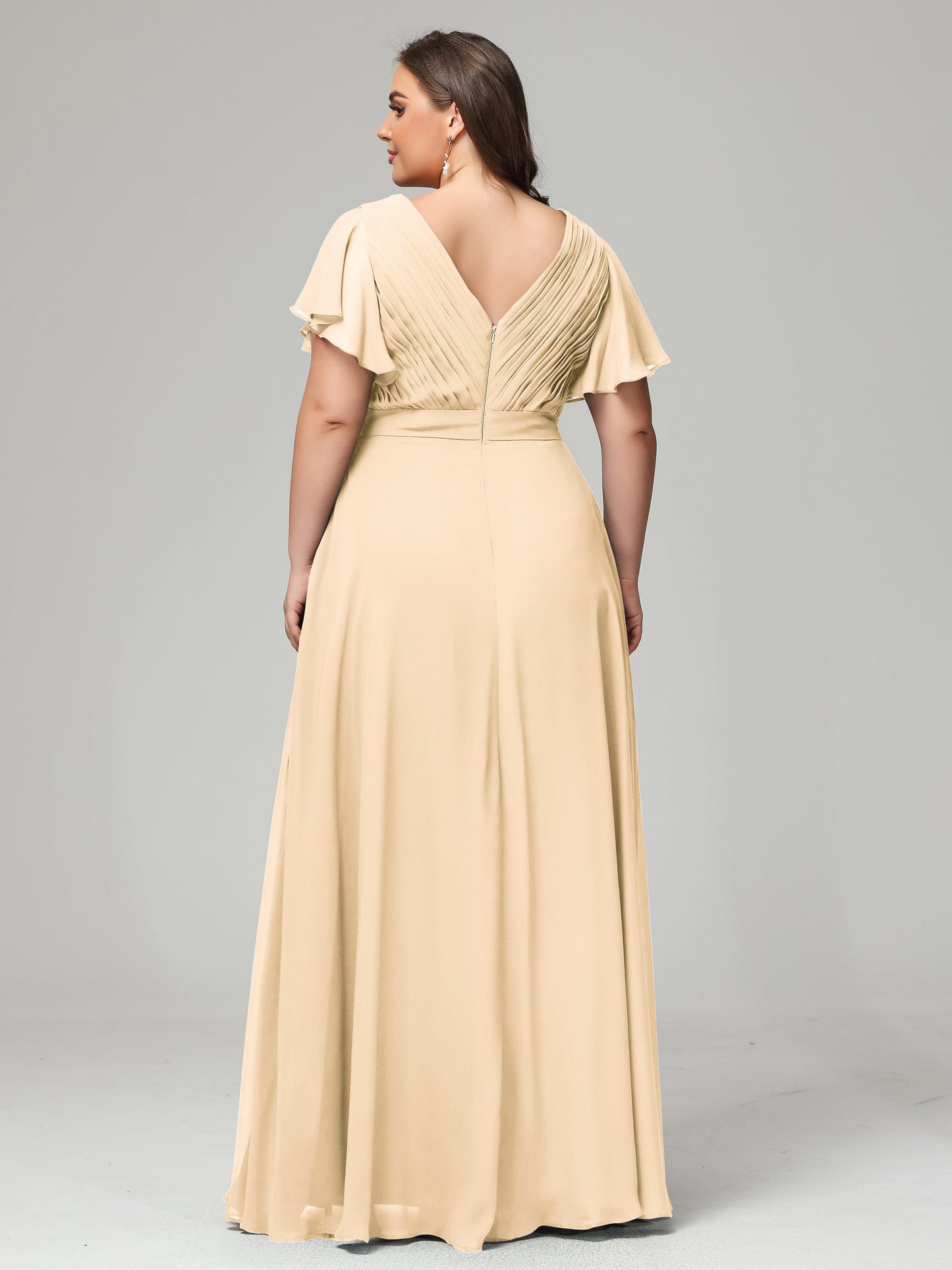 Elegant Plus Size Long Bridesmaid Dresses with Sleeves