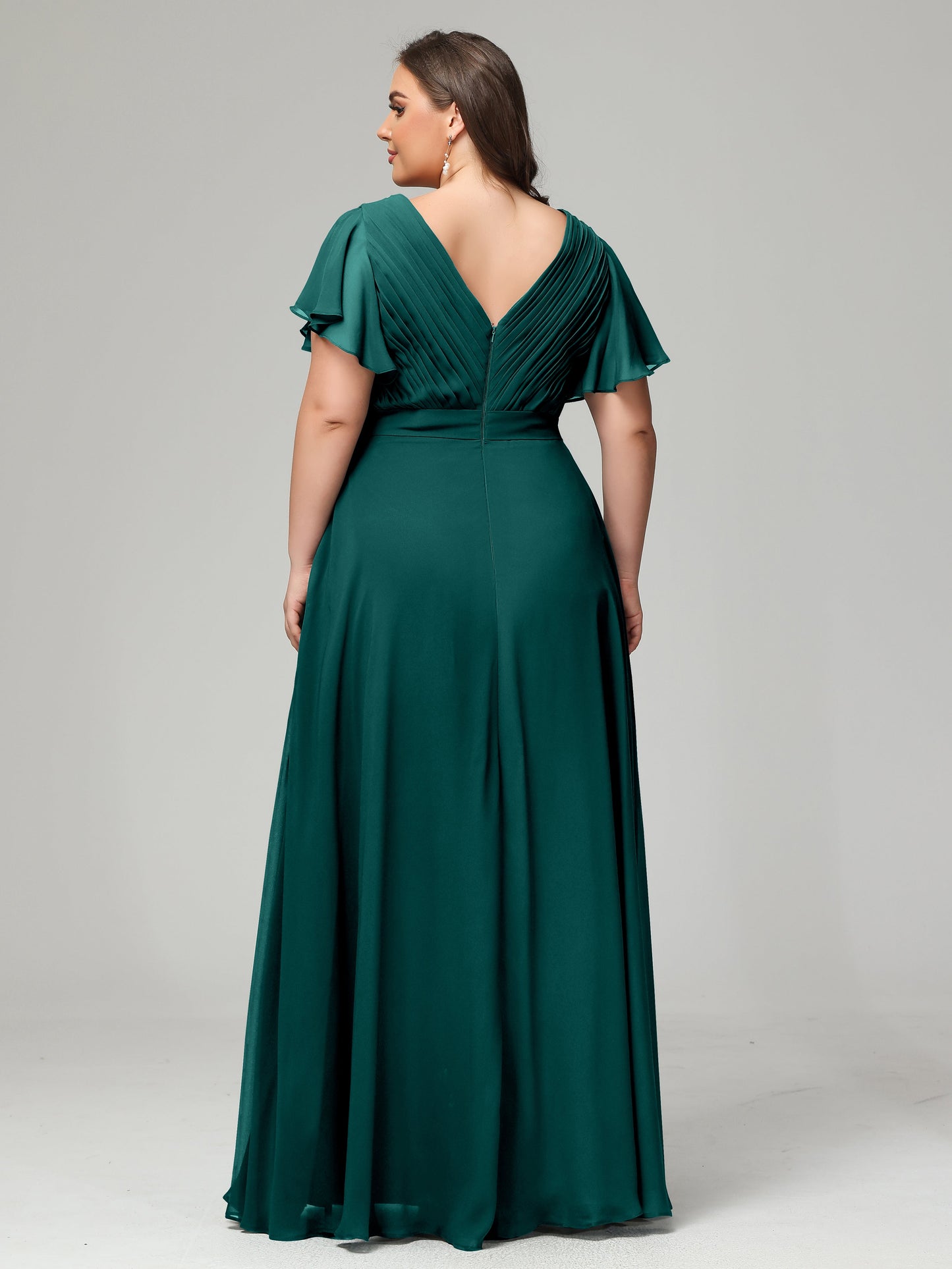 Elegant Plus Size Long Bridesmaid Dresses with Sleeves