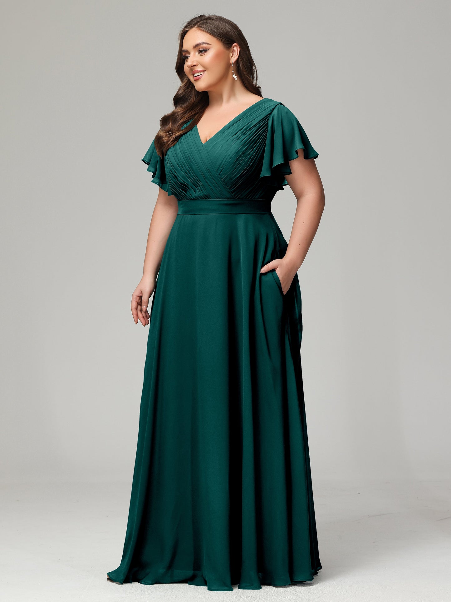 Elegant Plus Size Long Bridesmaid Dresses with Sleeves