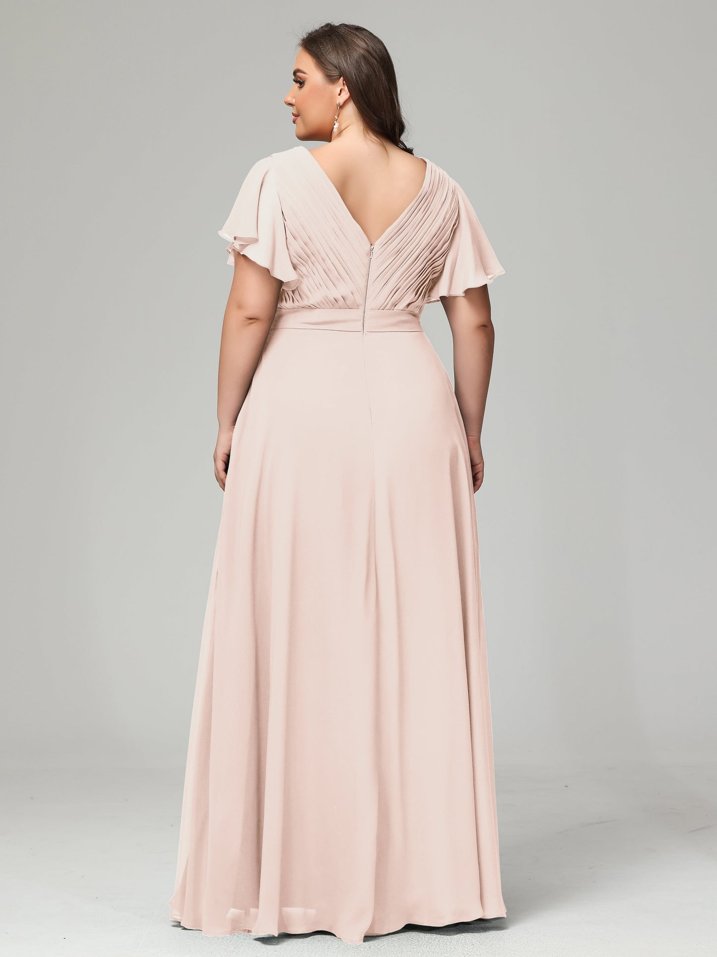 Elegant Plus Size Long Bridesmaid Dresses with Sleeves