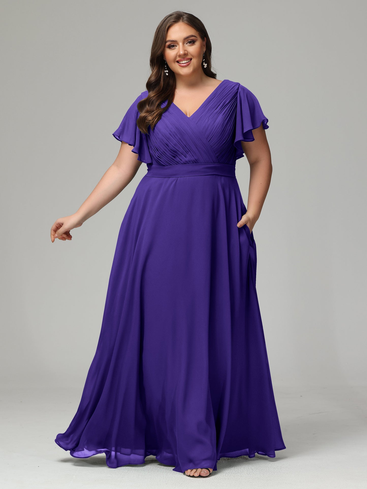 Elegant Plus Size Long Bridesmaid Dresses with Sleeves