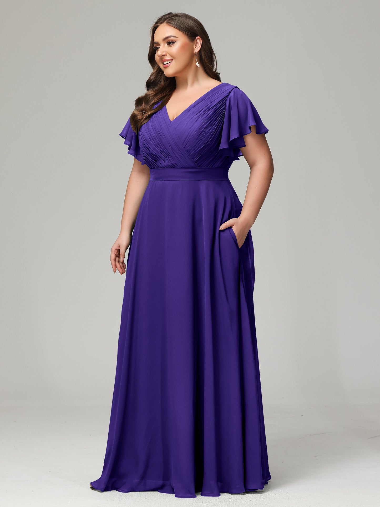 Elegant Plus Size Long Bridesmaid Dresses with Sleeves