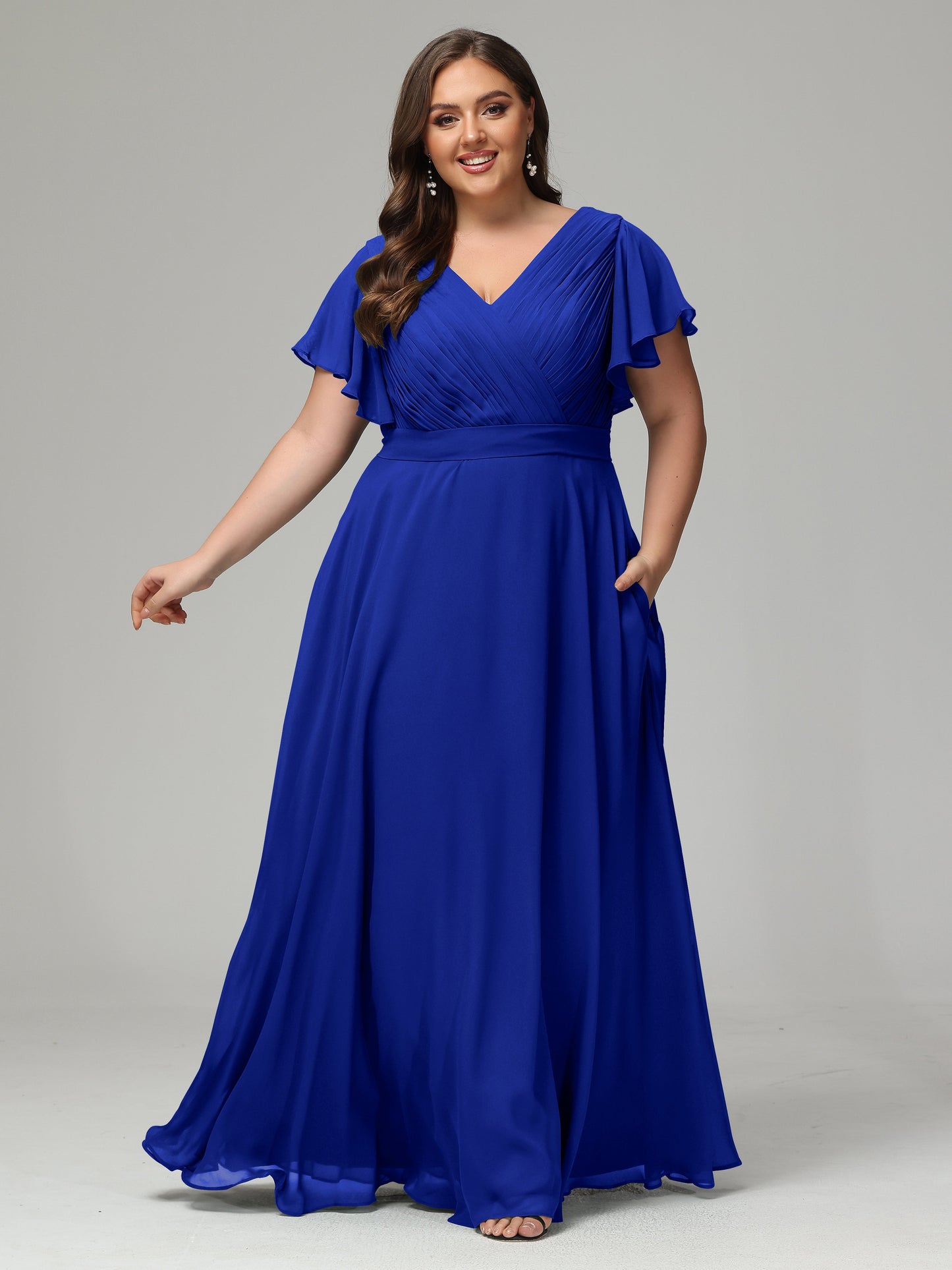 Elegant Plus Size Long Bridesmaid Dresses with Sleeves
