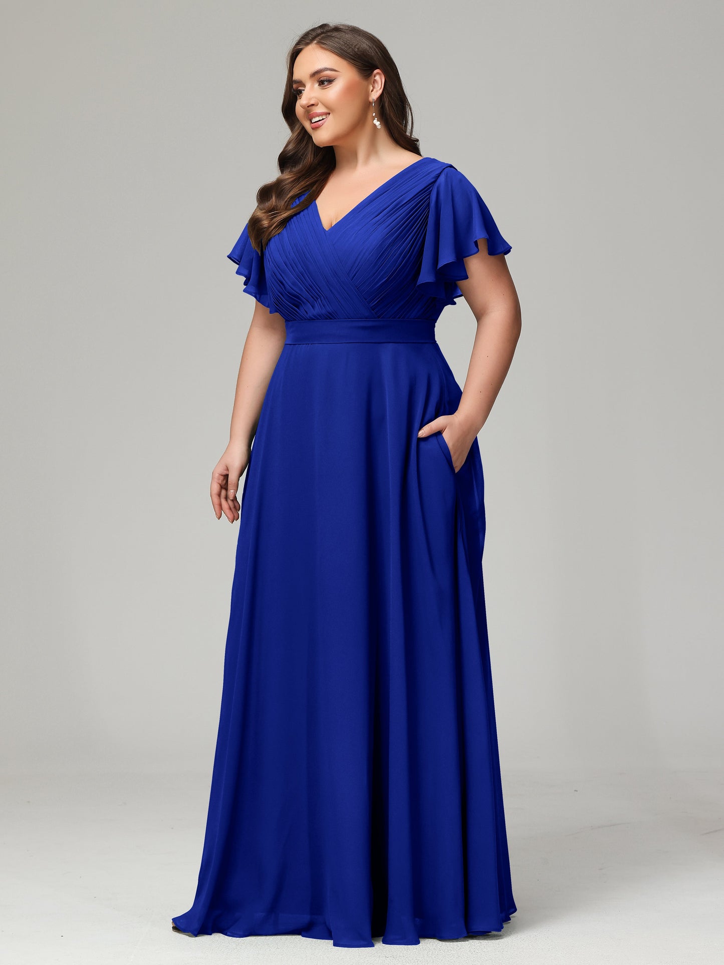 Elegant Plus Size Long Bridesmaid Dresses with Sleeves