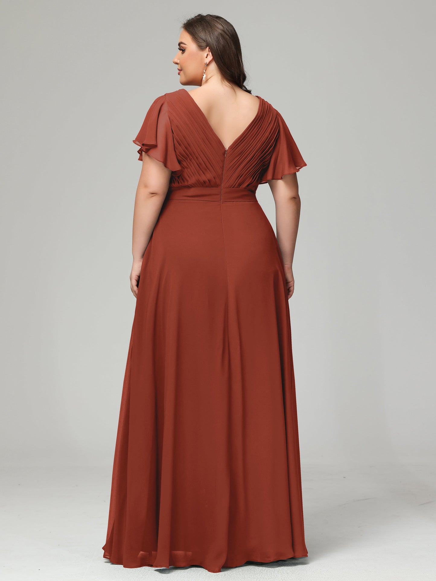 Elegant Plus Size Long Bridesmaid Dresses with Sleeves