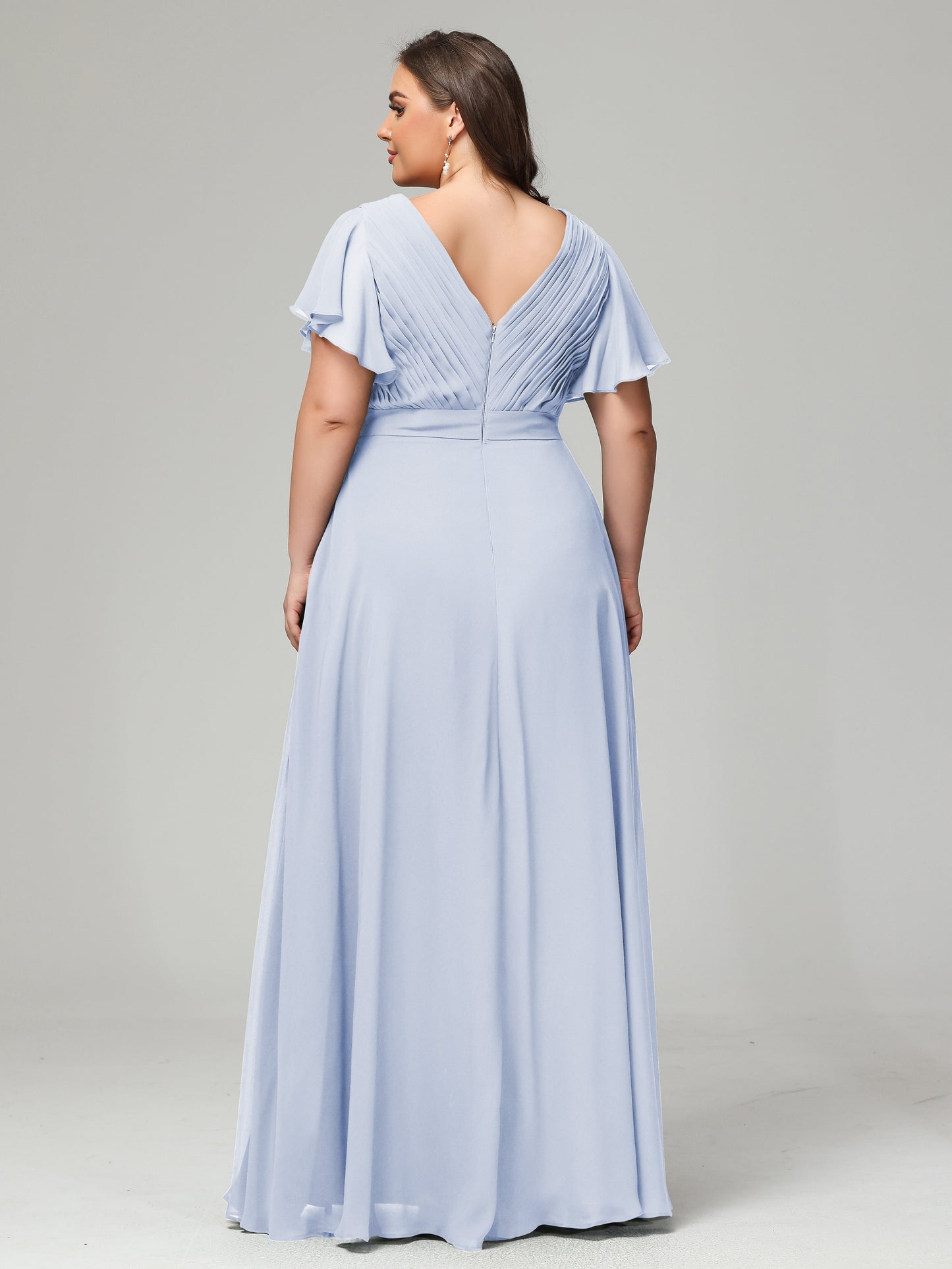 Elegant Plus Size Long Bridesmaid Dresses with Sleeves