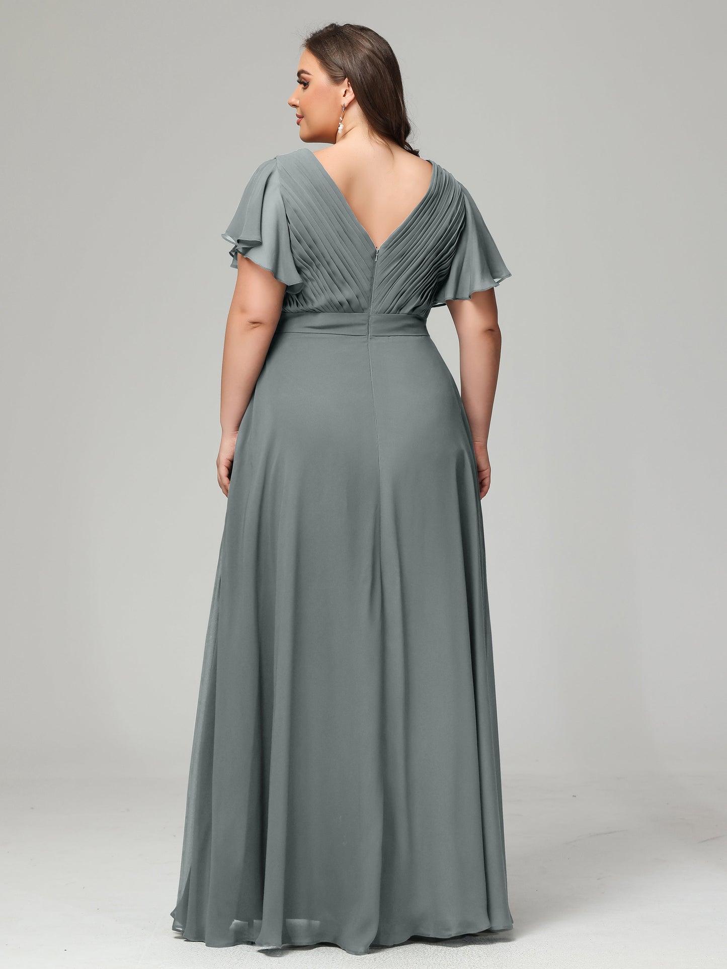 Elegant Plus Size Long Bridesmaid Dresses with Sleeves