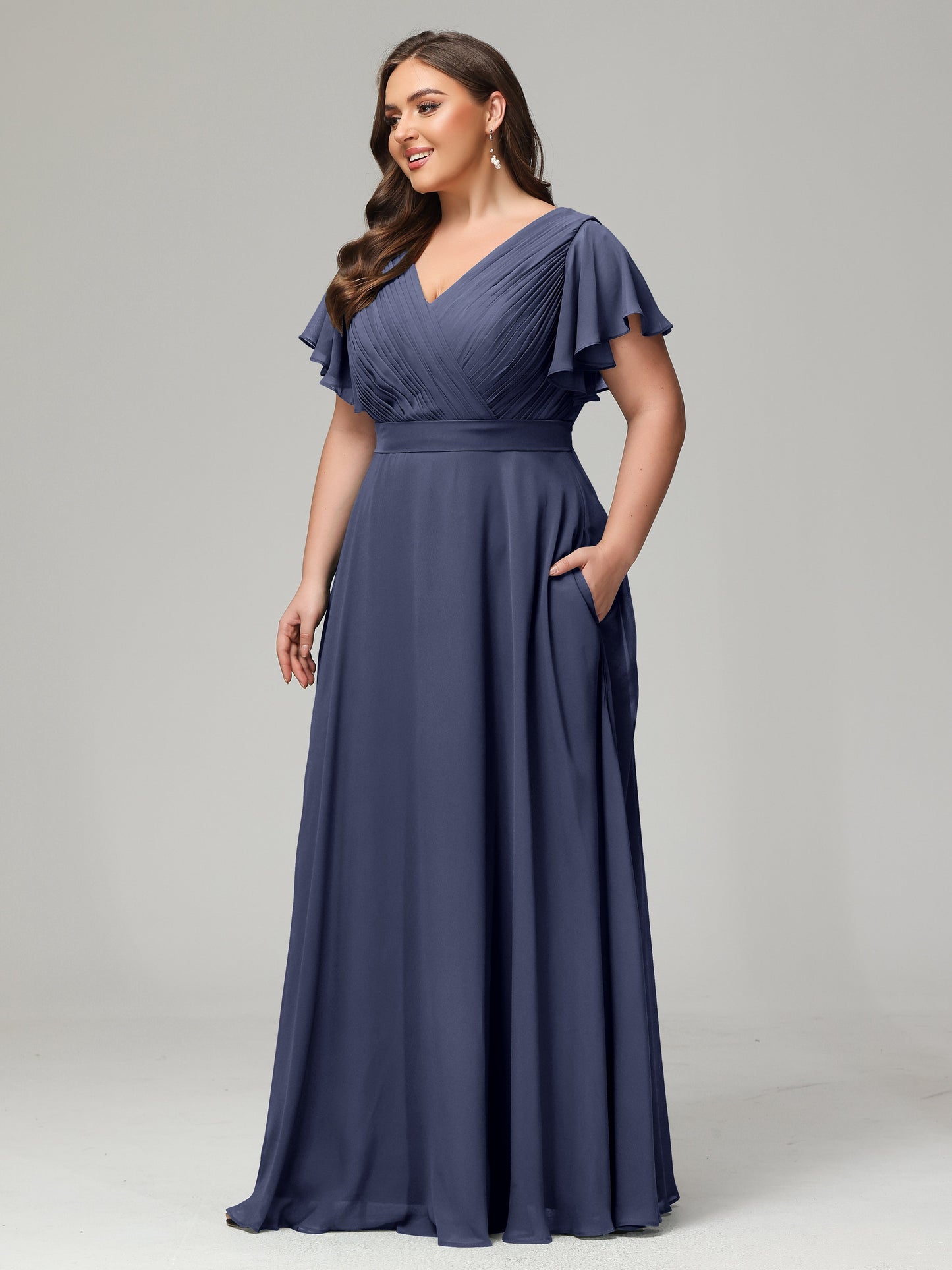 Elegant Plus Size Long Bridesmaid Dresses with Sleeves