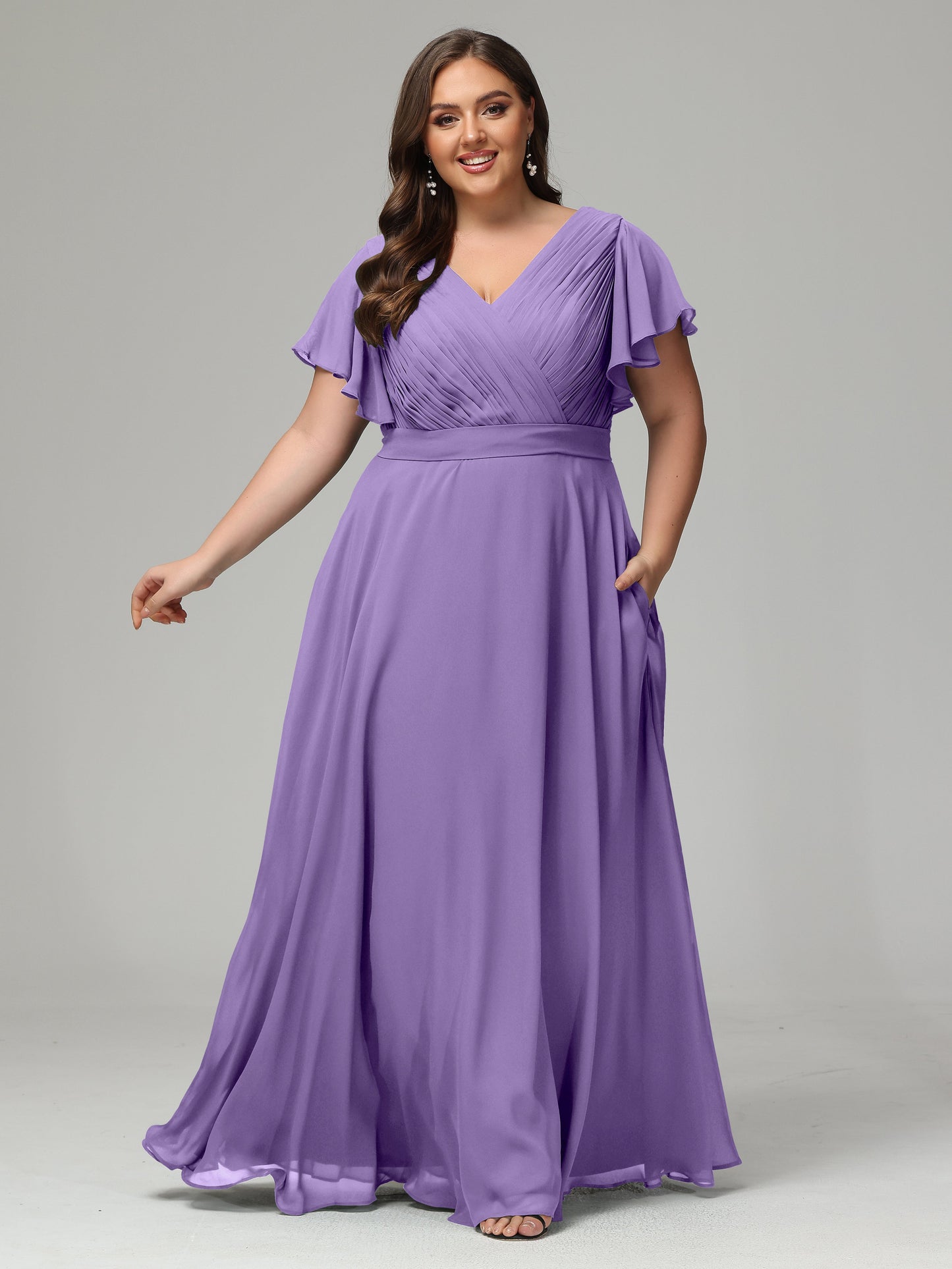 Elegant Plus Size Long Bridesmaid Dresses with Sleeves