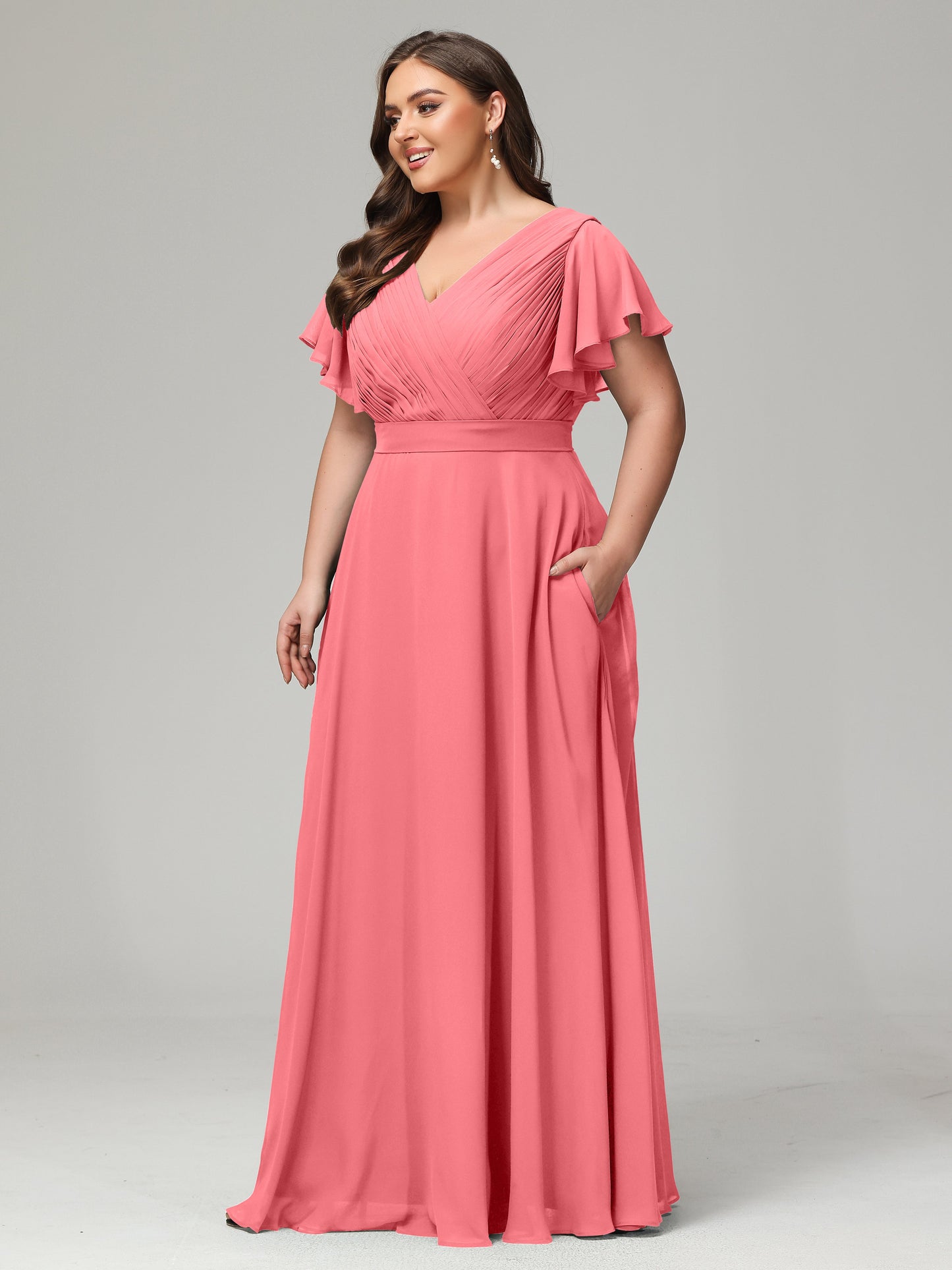 Elegant Plus Size Long Bridesmaid Dresses with Sleeves