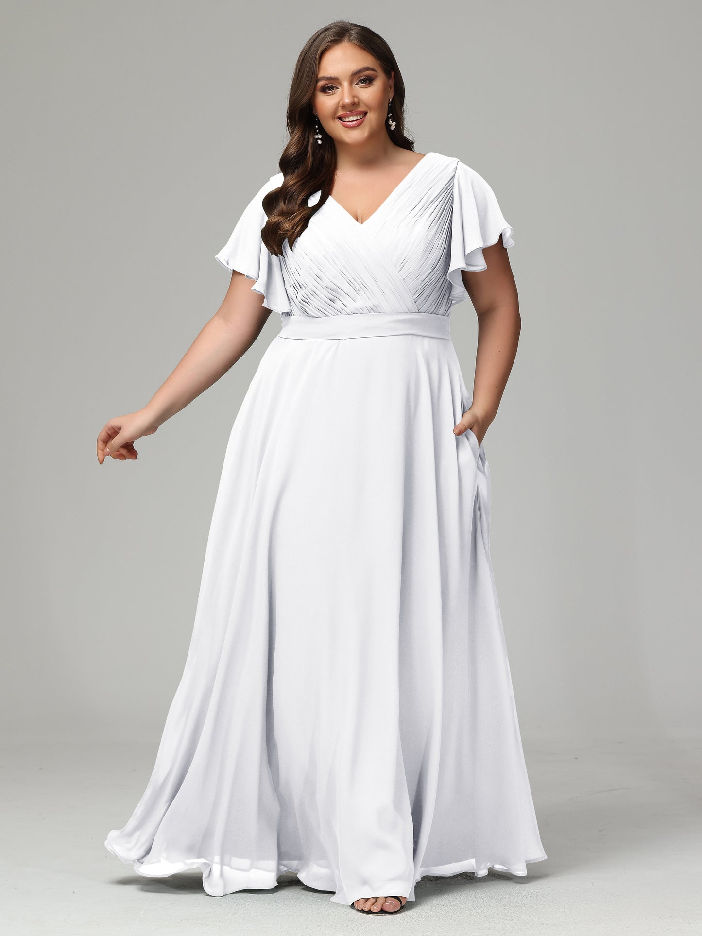 Elegant Plus Size Long Bridesmaid Dresses with Sleeves