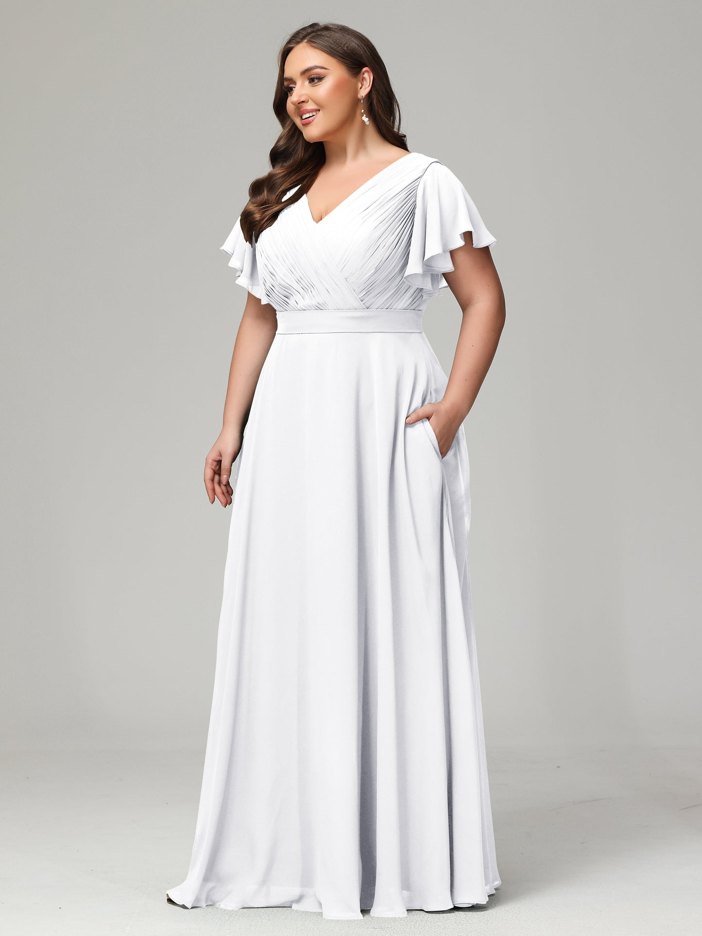 Elegant Plus Size Long Bridesmaid Dresses with Sleeves