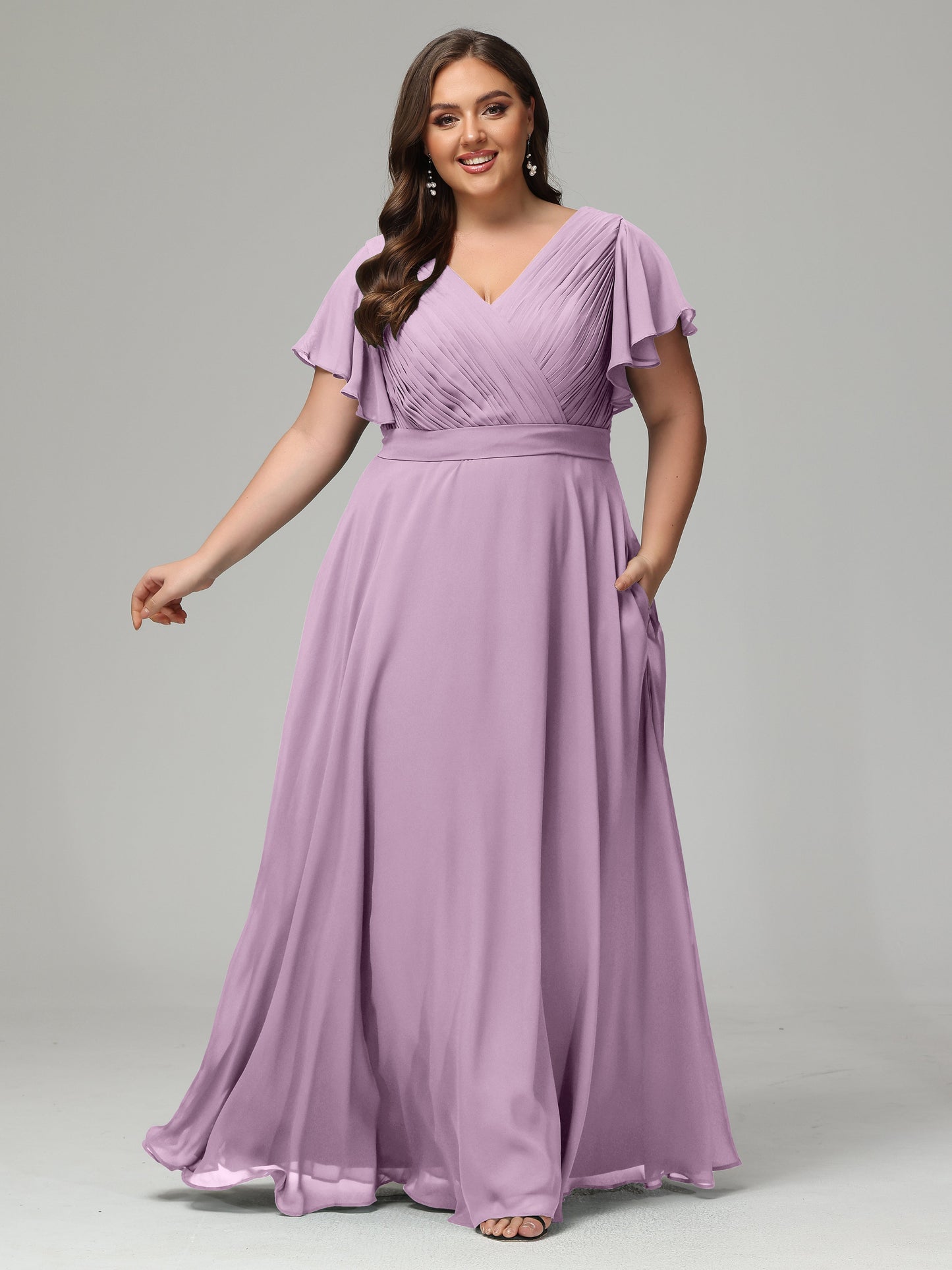 Elegant Plus Size Long Bridesmaid Dresses with Sleeves
