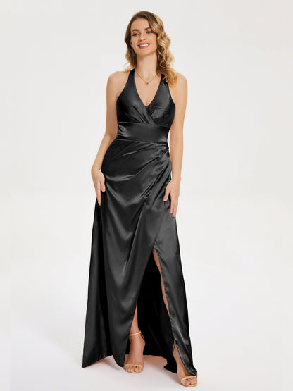 Mariana Halter Backless Soft Satin Bridesmaid Dress