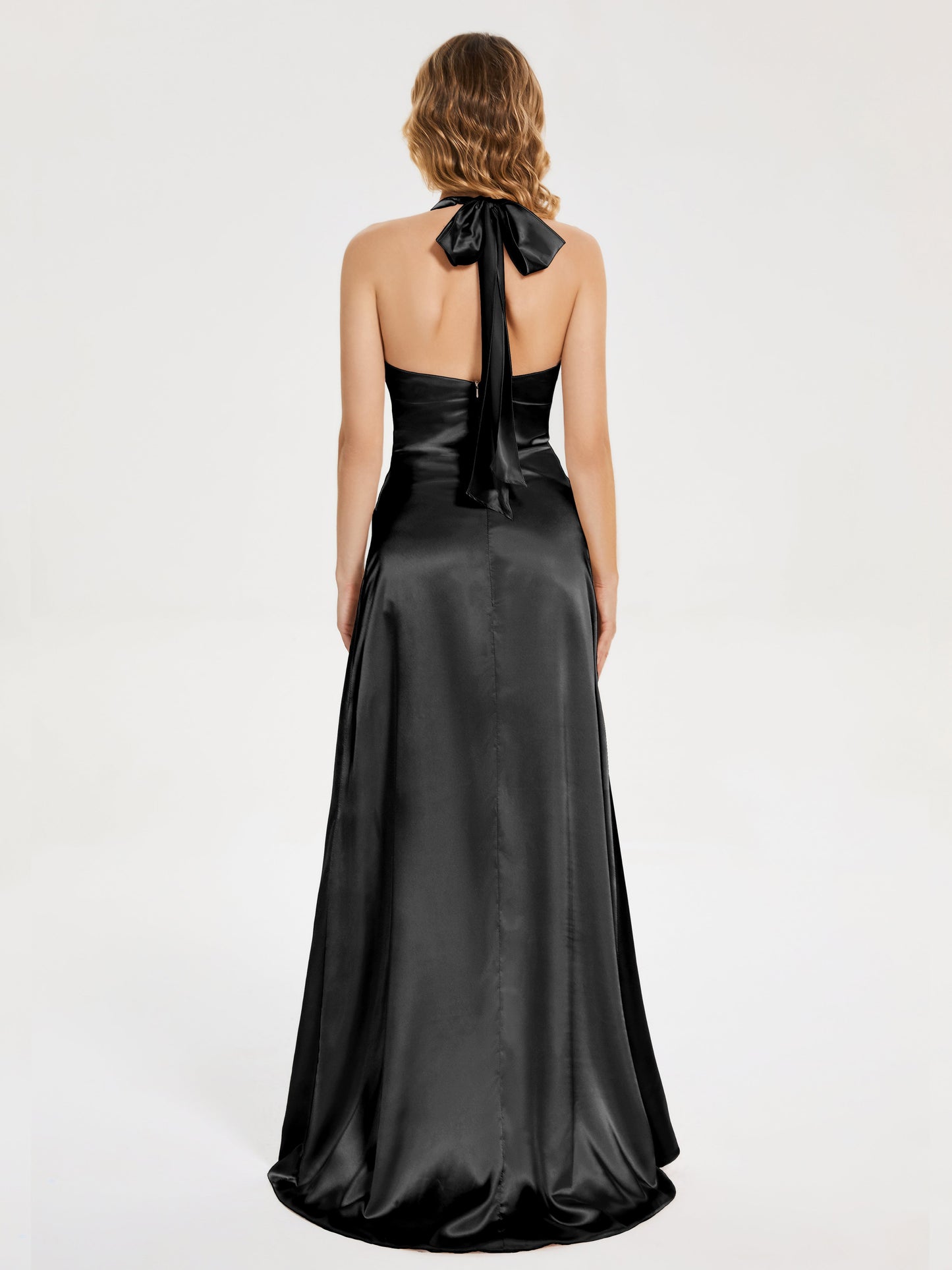 Mariana Halter Backless Soft Satin Bridesmaid Dress
