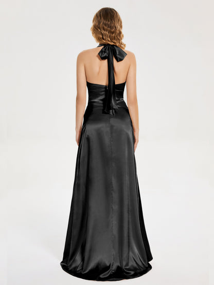 Mariana Halter Backless Soft Satin Bridesmaid Dress