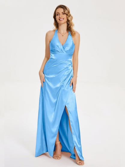 Mariana Halter Backless Soft Satin Bridesmaid Dress