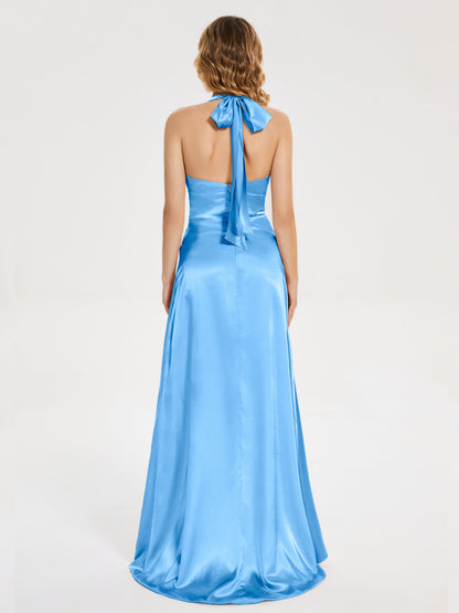 Mariana Halter Backless Soft Satin Bridesmaid Dress