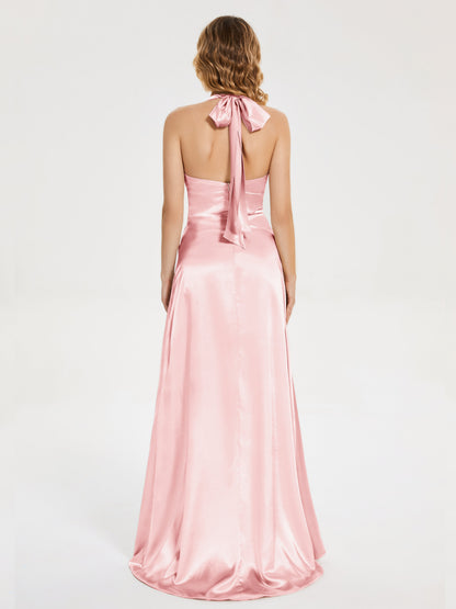 Mariana Halter Backless Soft Satin Bridesmaid Dress