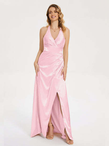 Mariana Halter Backless Soft Satin Bridesmaid Dress