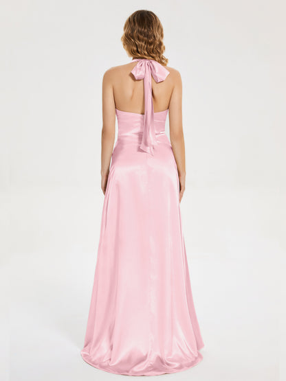 Mariana Halter Backless Soft Satin Bridesmaid Dress