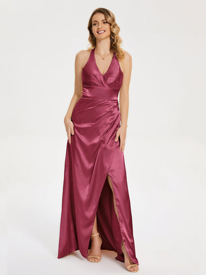 Mariana Halter Backless Soft Satin Bridesmaid Dress