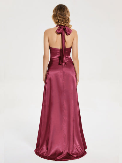 Mariana Halter Backless Soft Satin Bridesmaid Dress