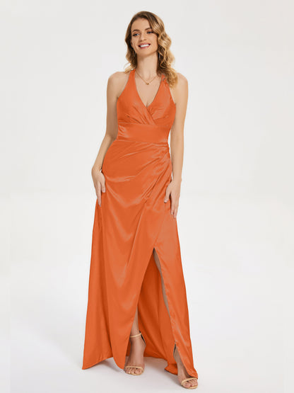 Mariana Halter Backless Soft Satin Bridesmaid Dress
