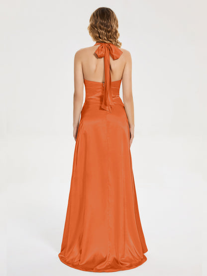 Mariana Halter Backless Soft Satin Bridesmaid Dress